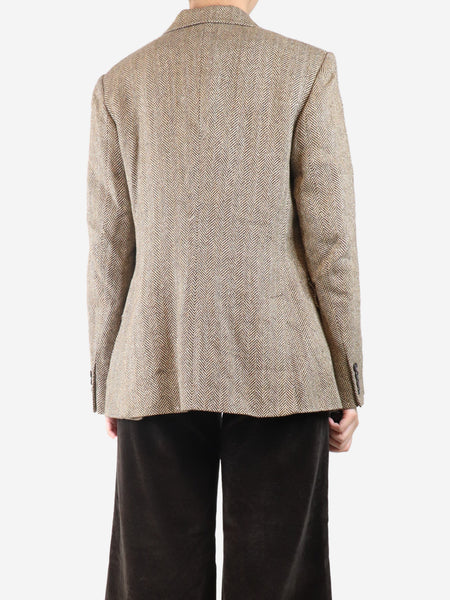Brown Herringbone blazer - size UK 14 alternate image