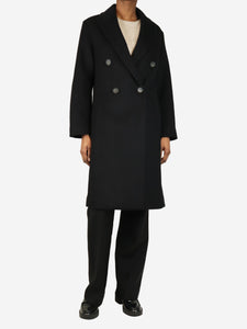 Vince Black double-breasted wool-blend coat - size XS