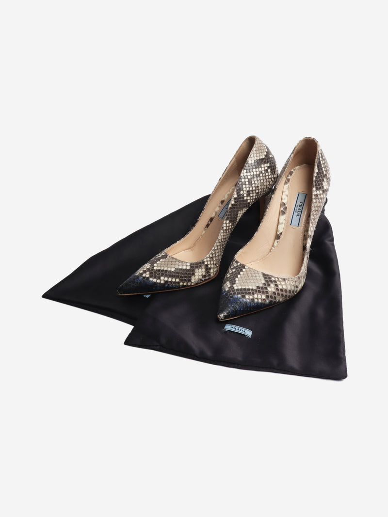 Brown reptile heels - size EU 37 (UK 4)