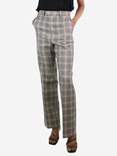 Grey and beige checkered trousers - size UK 6 Trousers Gucci 