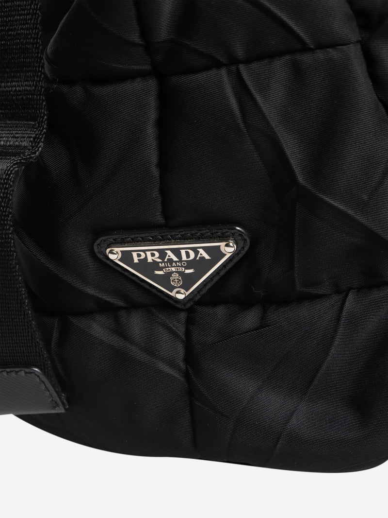 Black nylon puffer messenger bag Shoulder bags Prada 