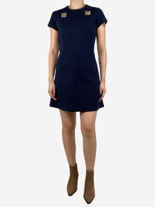 Carven Blue A-line neoprene mini dress - size M