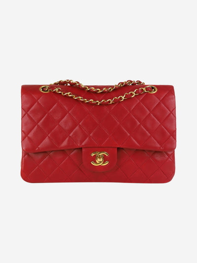 Red medium lambskin vintage 1989-1991 Classic Double Flap Shoulder bags Chanel 