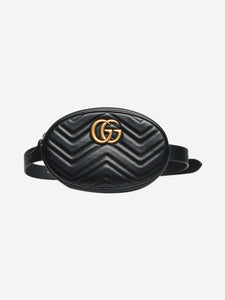 Gucci Black GG Marmont belt bag