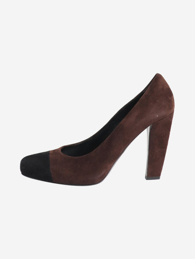 Brown suede round toe heels - size EU 40 (UK 7) Heels Prada 