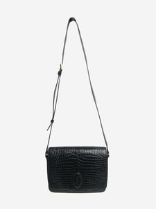 Saint Laurent Black Le 61 crocskin shoulder bag