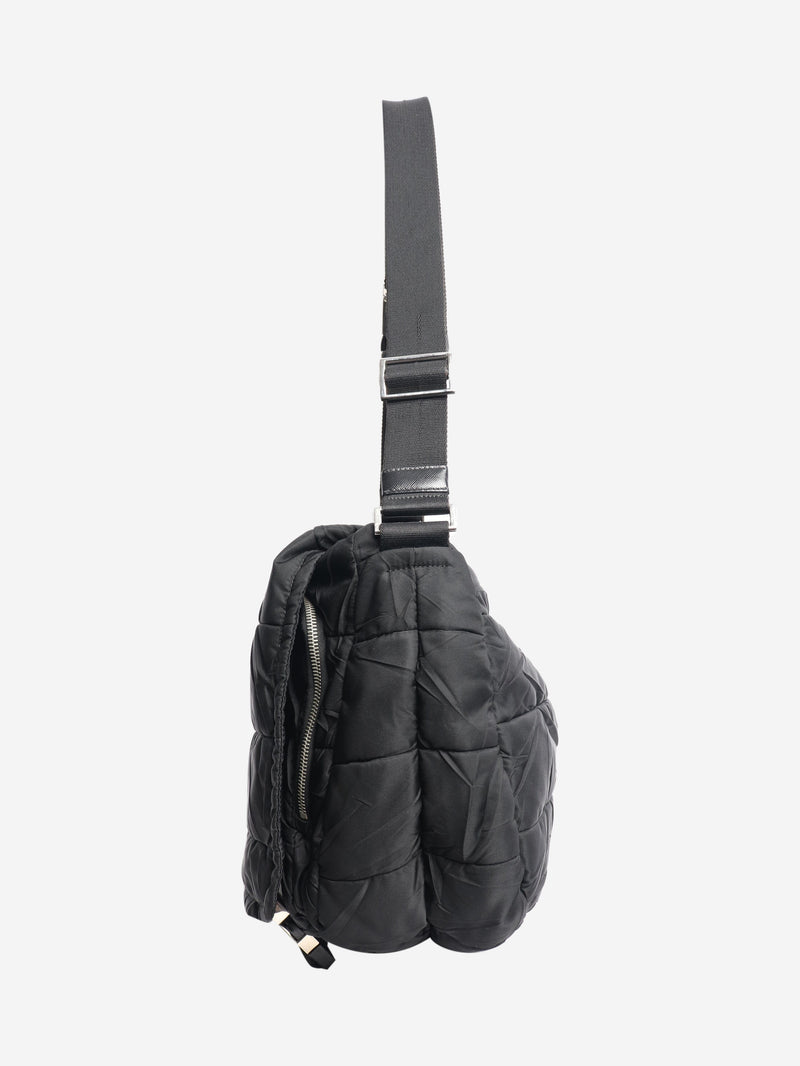 Black nylon puffer messenger bag Shoulder bags Prada 