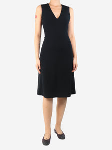The Row Black Viky sleeveless crepe midi dress - size UK 8