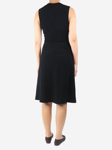 The Row Black Viky sleeveless crepe midi dress - size UK 8