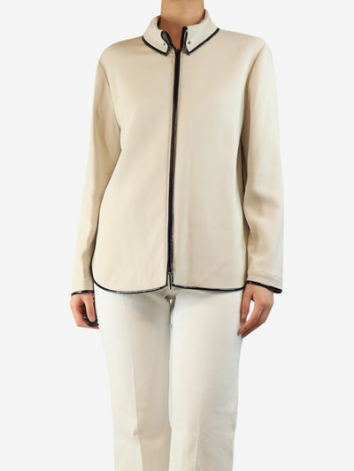 Neutral crepe jacket - size UK 14 Coats & Jackets Giorgio Armani 