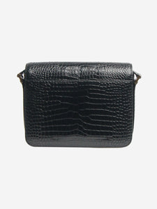 Saint Laurent Black Le 61 crocskin shoulder bag