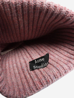 Pink ribbed small face beanie Hats Acne Studios 
