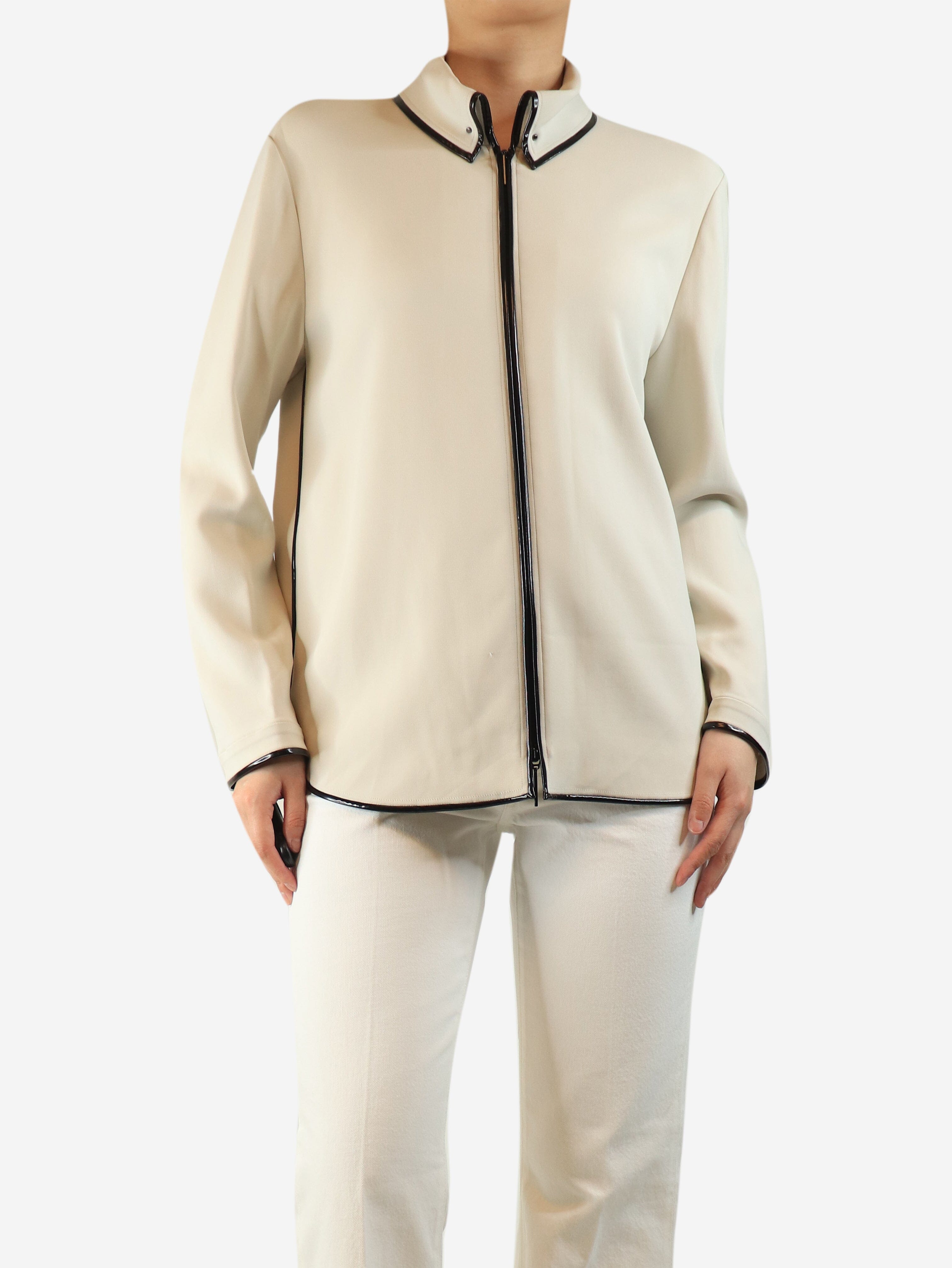 Neutral crepe jacket - size UK 14 Coats & Jackets Giorgio Armani 