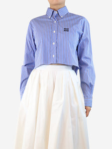 Miu Miu Blue striped poplin shirt - size UK 4