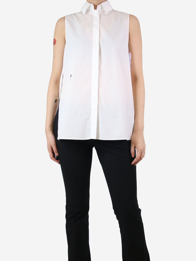 White pleated sleeveless shirt - size UK 8 Tops Christian Dior 