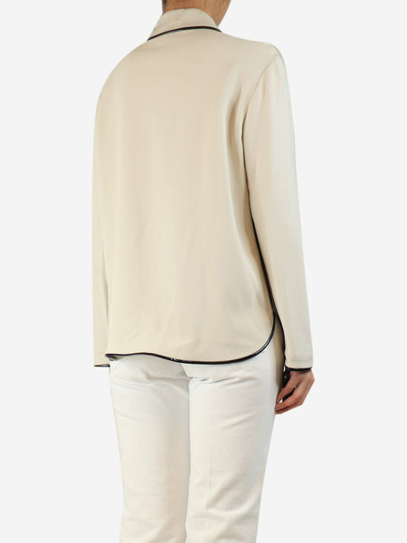 Neutral crepe jacket - size UK 14 alternate image