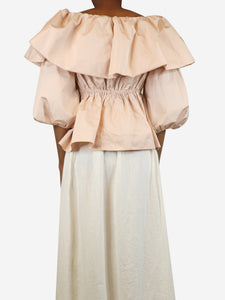 Simone Rocha Pastel pink off-shoulder balloon top - size UK 6