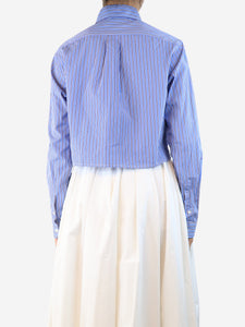Miu Miu Blue striped poplin shirt - size UK 4