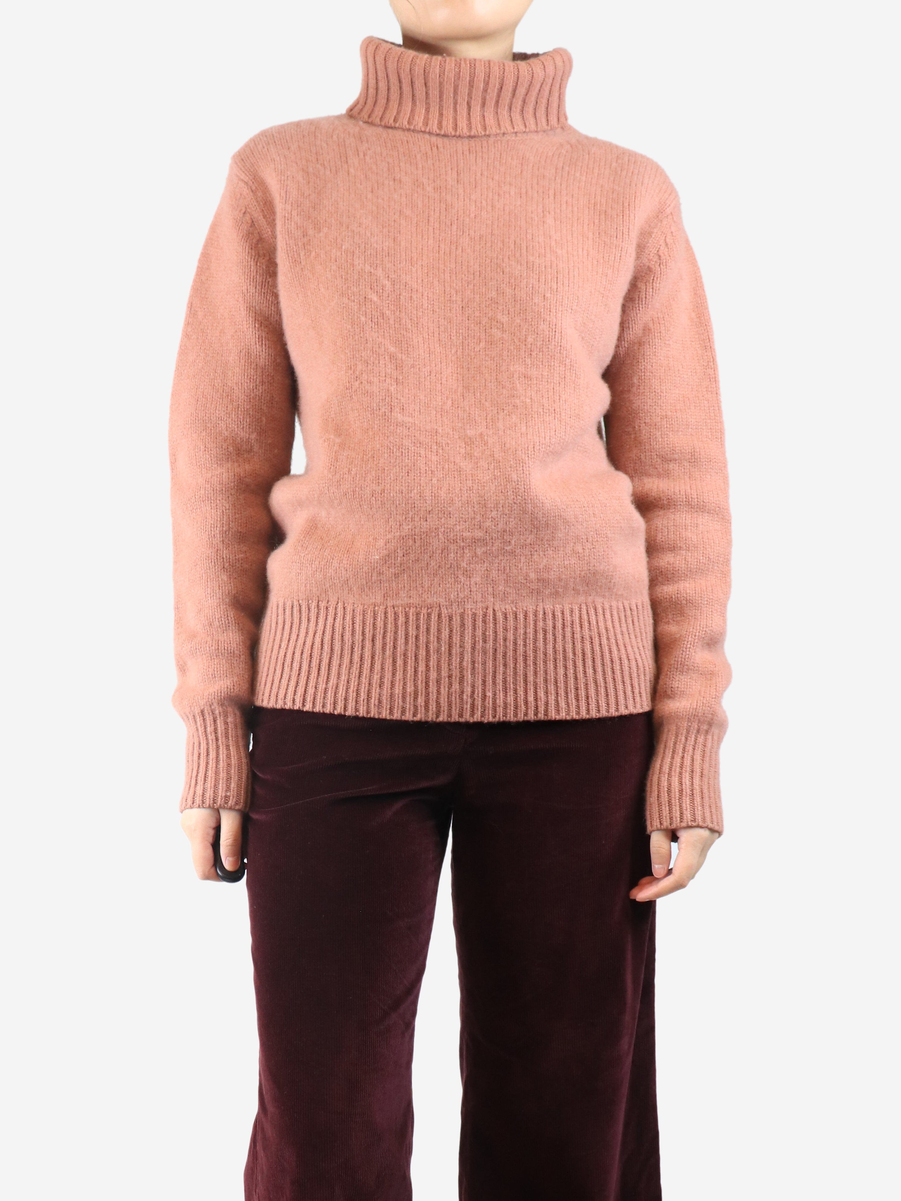 Pink cashmere knit turtleneck jumper - size S Knitwear Joseph 