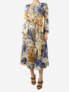 Zimmermann Multicolour floral printed midi dress - size UK 8