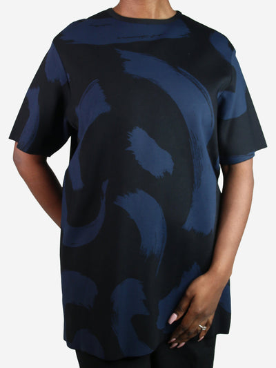 Black short-sleeved pattern top - size XS Tops Celine 