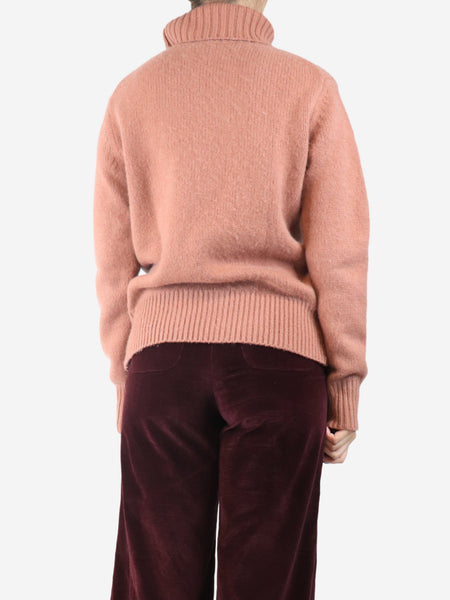 Pink cashmere knit turtleneck jumper - size S alternate image