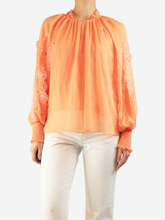 Orange chiffon blouse with slip - size UK 10 Tops See By Chloe 