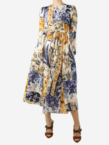 Zimmermann Multicolour floral printed midi dress - size UK 8