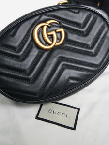 Gucci Black GG Marmont belt bag