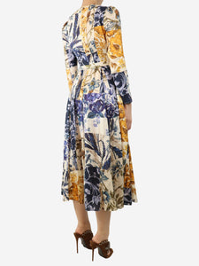 Zimmermann Multicolour floral printed midi dress - size UK 8