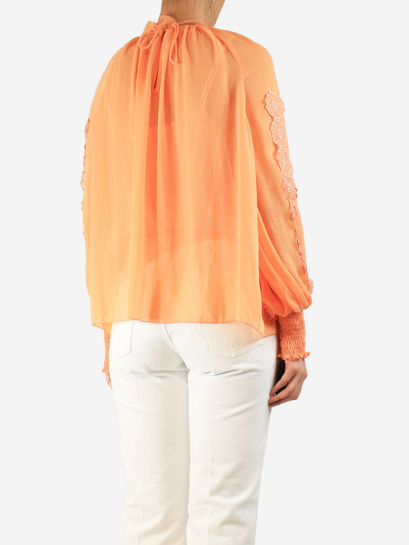 Orange chiffon blouse with slip - size UK 10 Tops See By Chloe 