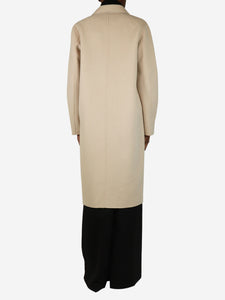 Claudie Pierlot Neutral double-breasted wool-blend coat - size UK 6