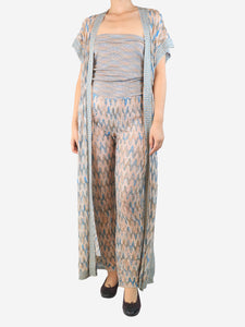 Missoni Blue sleeveless cardigan and jumpsuit set - size UK 10