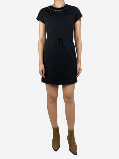 Black crewneck contrast stiching mini dress - size S Dresses Bimba y Lola 