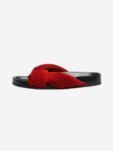 Chloe Red velour twist slides - size UK 6