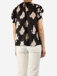 Black silk printed top - size UK 10 Tops Ulla Johnson 