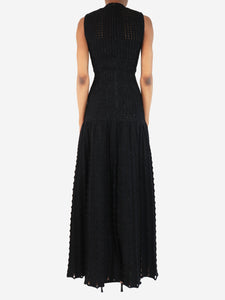 Alaia Black sleeveless v neck maxi dress - size UK 8