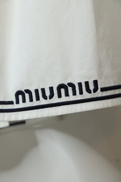 White cotton button-front midi skirt - size UK 8 Skirts Miu Miu 