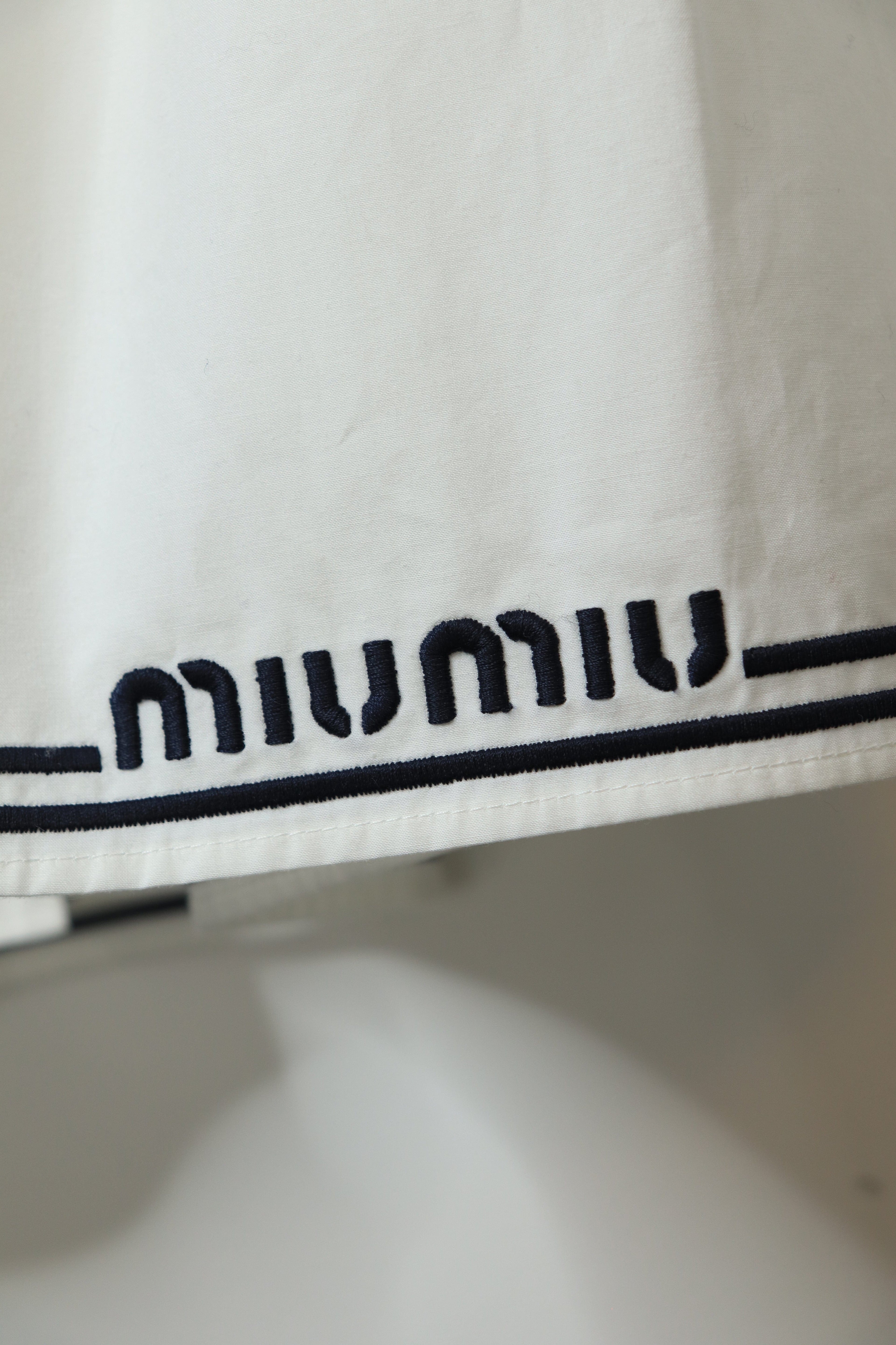White cotton button-front midi skirt - size UK 8 Skirts Miu Miu 