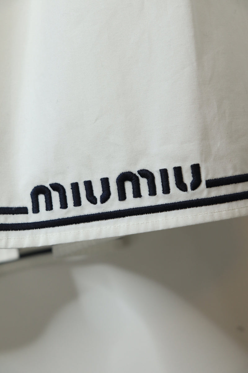White cotton button-front midi skirt - size UK 8 Skirts Miu Miu 