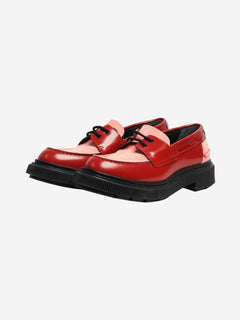 Red and pink chunky colour-block boat shoes - size EU 40 Flat Shoes Adieu 