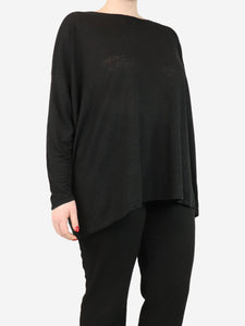 Eskandar Black scoop-neck long sleeve top - size One Size
