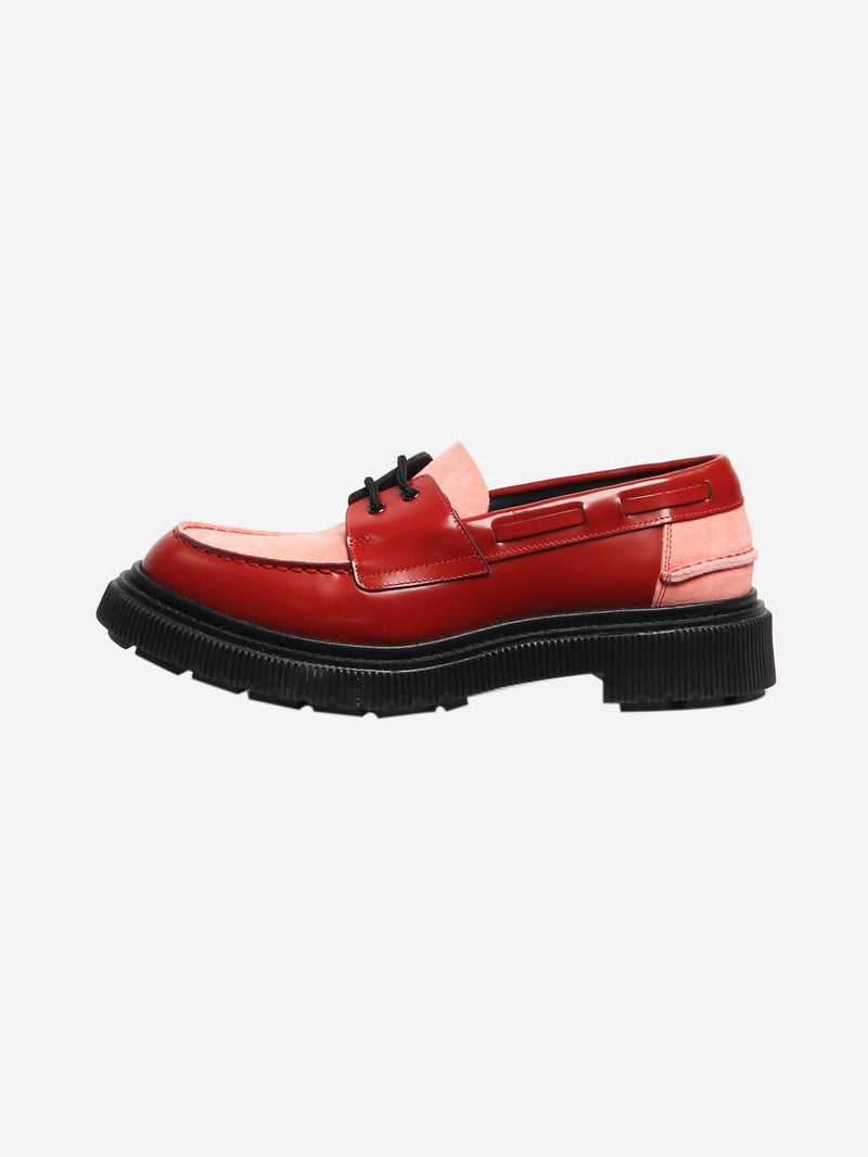 pink chunky block boat shoes