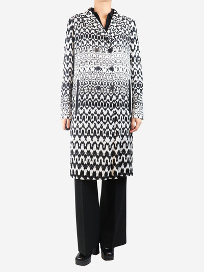 Black and white signature print coat - size UK 10 Coats & Jackets Missoni 