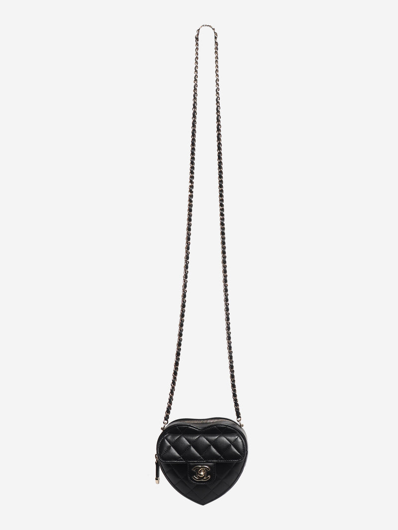 Black 2021 lambskin heart bag