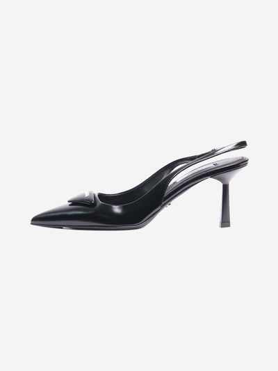 Black logo-plaque slingback pumps - size EU 34 Heels Prada 