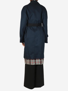 Balenciaga Navy blue belted trench coat - size UK 6