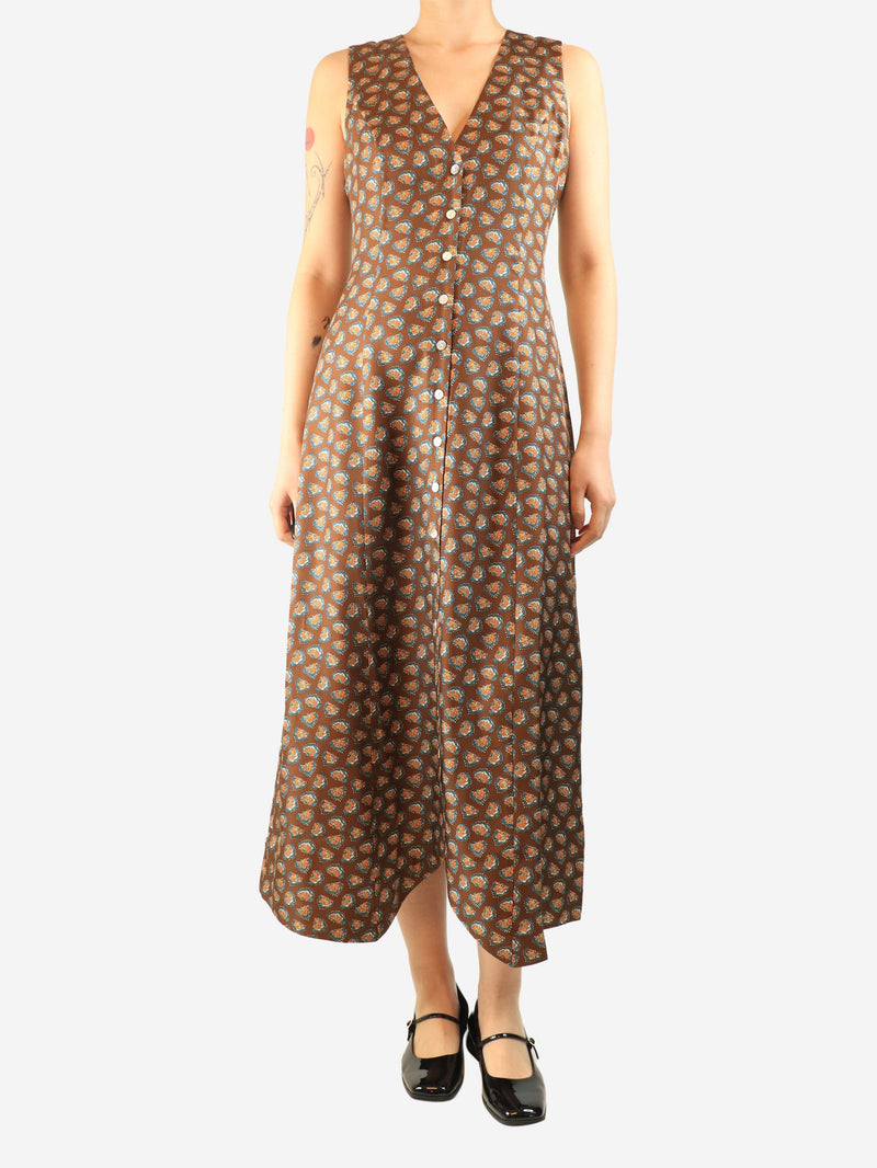 Brown silk maxi dress - size S Dresses Doen 