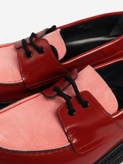 Red and pink chunky colour-block boat shoes - size EU 40 Flat Shoes Adieu 