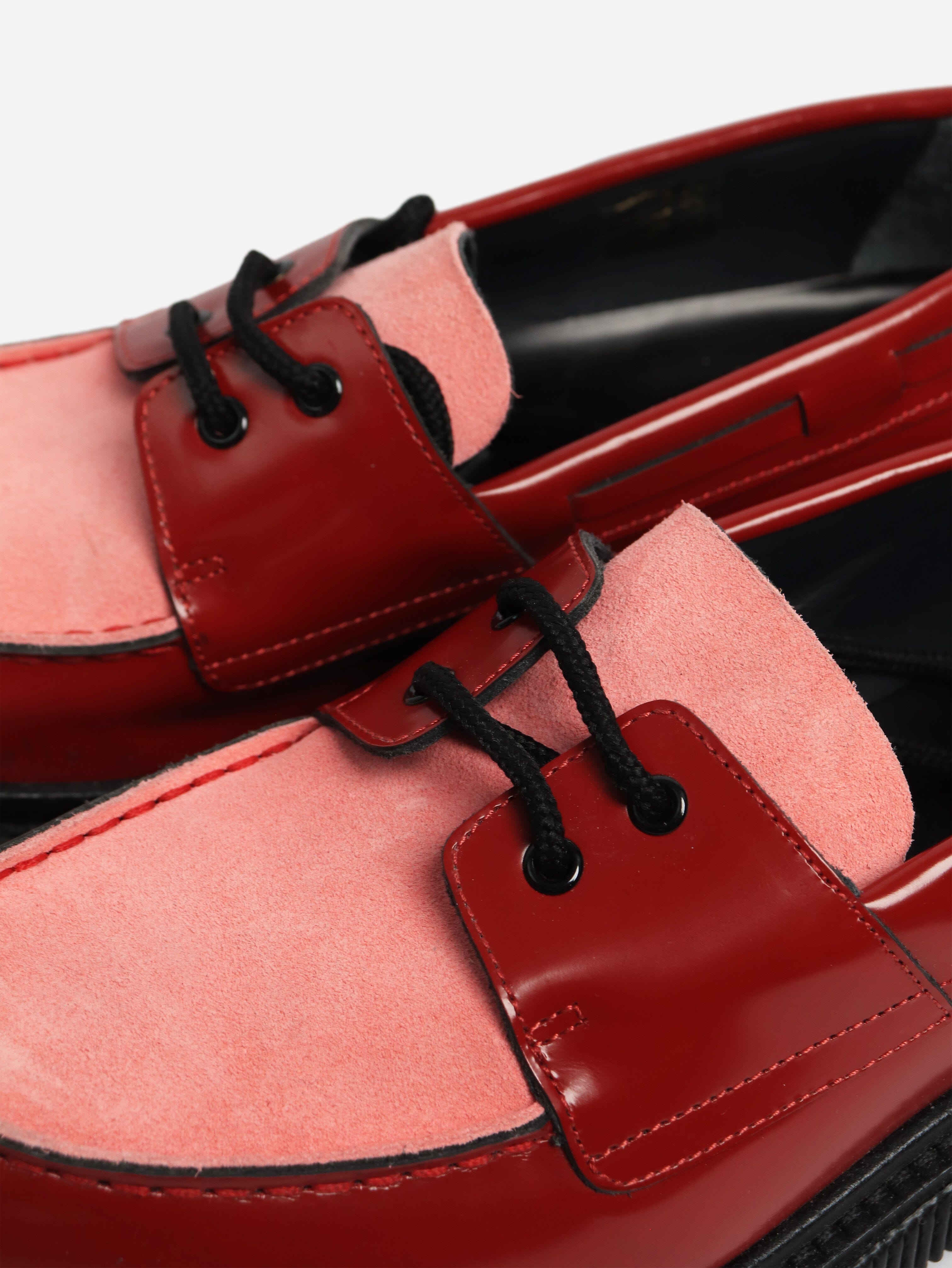 Red and pink chunky colour-block boat shoes - size EU 40 Flat Shoes Adieu 